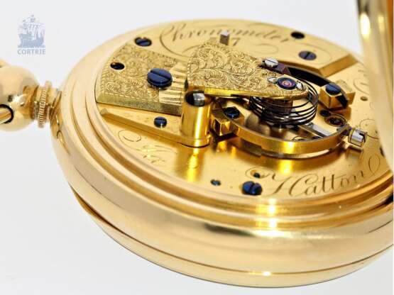 Taschenuhr: bedeutendes englisches Taschenchronometer, Chronometermacher James Hatton London No.377, um 1800/1851 - photo 1