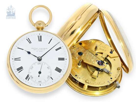 Taschenuhr: museales, bedeutendes englisches Taschenchronometer, Thomas Earnshaw invenit et fecit No.1050-3983, London 1823 - Foto 1