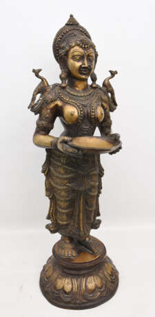 LAKSHMI SKULPTUR, Bronze, Indien, 19. Jahrhundert - Foto 1
