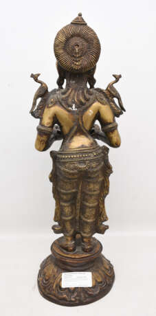 LAKSHMI SKULPTUR, Bronze, Indien, 19. Jahrhundert - Foto 5