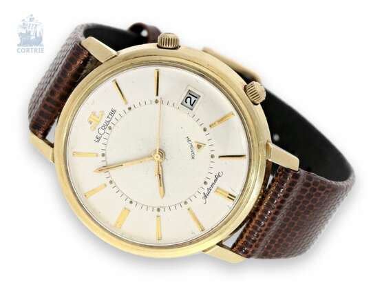 Armbanduhr: besonders großer und feiner goldener Jaeger-LeCoultre Armband-Wecker "Memovox"-Jumbo mit Automatikwerk und Datum, ca.1960 - фото 1