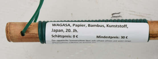 WAGASA, Papier, Bambus, Kunststoff, Japan, 20. Jahrhundert - Foto 2