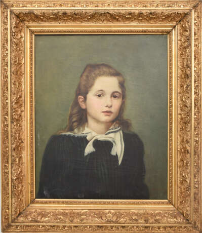 UNBEKANNTER KÜNSTLER, Portrait eines Mädchens, Öl/Leinwand, 19. Jahrhundert - Foto 1