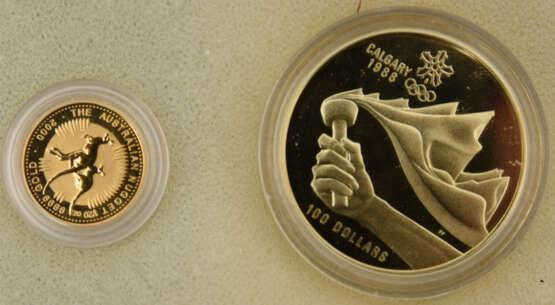 GOLDMÜNZEN, Konvolut 8 diverse Münzen u.a. Australian Nugget, 20. Jahrhundert (3) - Foto 5