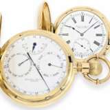 Armbanduhr: extrem seltene, besonders schwere doppelseitige Kalenderuhr, Courvoisier Jonais, Chaux-de-Fonds, No. 20012, um 1875 - photo 1