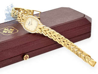 Armbanduhr: luxuriöse Patek Philippe Damenuhr "LA FLAMME-DIAMOND" Ref.4715/3, 80er Jahre, neuwertiger Zustand