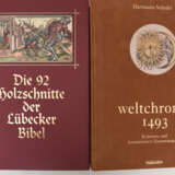 KONV. FAKSIMILE BÜCHER, Weltchronik 1493 und die 92 Holzschnitte der Lübecker Bibel. Deutschland 20. Jh - Foto 1
