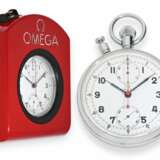 Taschenuhr: Omega Präzisions-Chronograph mit Schleppzeiger, "Olympic Split-Seconds Chronograph Kaliber 1130", mit Originalbox, 60er Jahre - фото 1