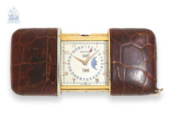 Taschenuhr/Reiseuhr: seltenes Movado Ermeto Chronometer mit Vollkalender und Mondphase, 1940er Jahre - фото 1