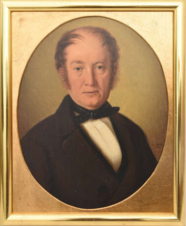 A. BOCH, Bidermaier Herren Portrait, Öl auf Leinwand, 19. Jh - photo 1