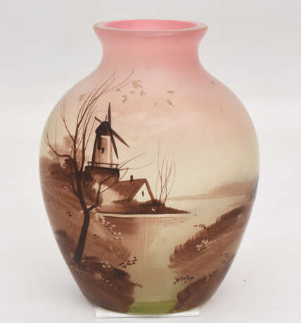 DAUM NANCY, Kleine bemalte Vase, Frankreich, 20. Jh - Foto 1