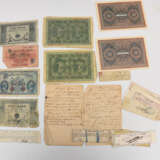 KONV. alte Geldscheine, Essensmarken, Schuldscheine ein Brief uvm. Deutschland, 19./20. Jahrhundert - Foto 1