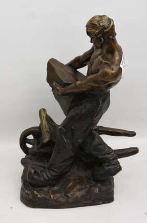 ÉDUARD DROUOT, Bergwerkarbeiter, Bronze, Frankreich, 19./20. Jahrhundert - фото 3