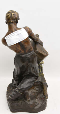 ÉDUARD DROUOT, Bergwerkarbeiter, Bronze, Frankreich, 19./20. Jahrhundert - Foto 4