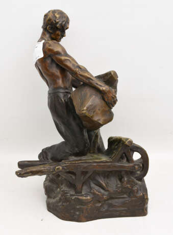 ÉDUARD DROUOT, Bergwerkarbeiter, Bronze, Frankreich, 19./20. Jahrhundert - Foto 5
