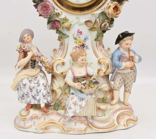 MEISSEN PORZELLAN KAMINUHR, bemaltes und glasiertes Porzellan gemarkt, Historismus ,ca. 1870 - фото 23