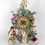 Wunderschöne Pendule / Große Kaminuhr / Portaluhr / Aufsatzuhr: Meissen Porzellan, "Vier Jahreszeiten", um 1860, 1. Wahl - Foto 1