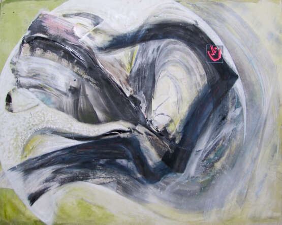 «Des courses de chevaux dans la gueule du dragon - Into the Dragon's Mouth Original painting» Toile Technique mixte Abstractionisme Animaliste 2018 - photo 1