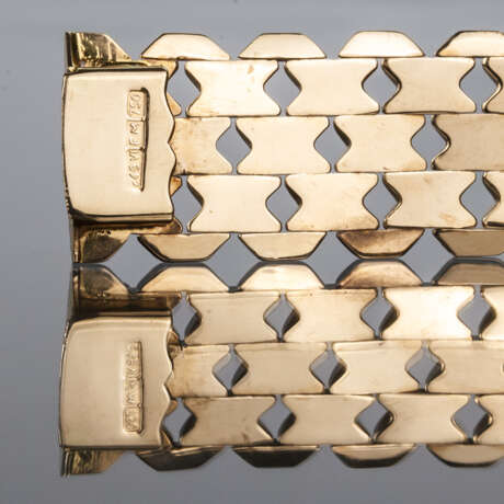 Sehenswertes breites Gold-Armband, Gelbgold 750 / 18 Karat, Nobelmarke Franklin Mint, sehr elegant und schön. - Foto 3