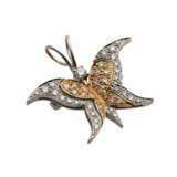 Anhänger / Brosche "Schmetterling" mit Diamantbesatz, - Foto 2