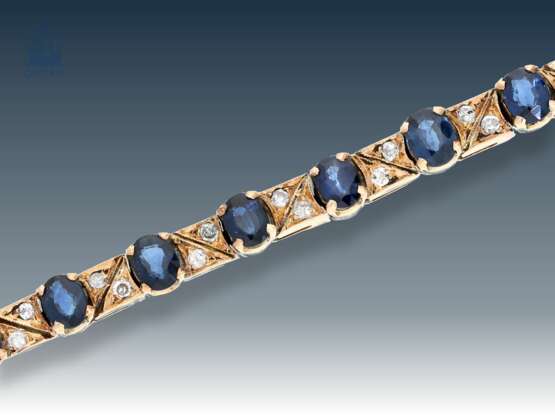 Armband: antikes, feines und sehr schönes, rotgoldenes Saphir/Diamantarmband - фото 1