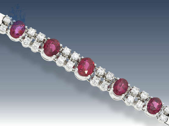 Armband: vintage Rubin/Diamant-Armband, hochwertige Goldschmiedearbeit, Rubine von ausgezeichneter Qualität - Foto 1