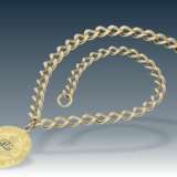 Kette/Anhänger: antike Goldkette mit seltenem Anhänger, Goldmedaille der 1. Fitav Weltmeisterschaft im Schießen1930 in Rom, 18K Gold - Foto 1