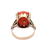 Ring mit hohem Korallencabochon, oval, - photo 4