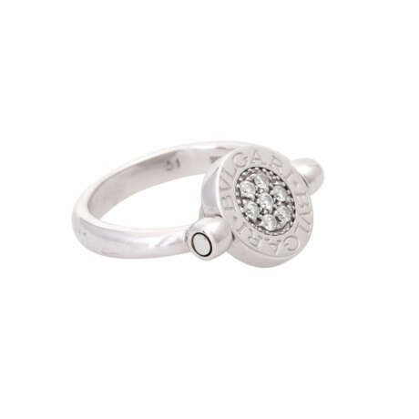 BULGARI Flip Ring Onyx und Diamanten, - photo 2