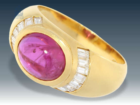 Ring: attraktiver, hochwertiger Rubin/Diamantring, 18K Gold - photo 1