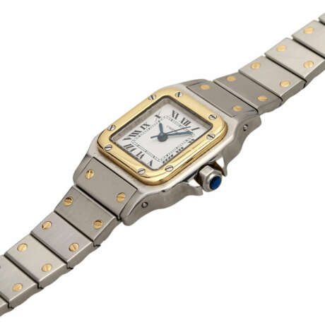 CARTIER Santos Vintage Damenuhr, ca. 1980er Jahre. Edelstahl/Gold 18K. - Foto 4