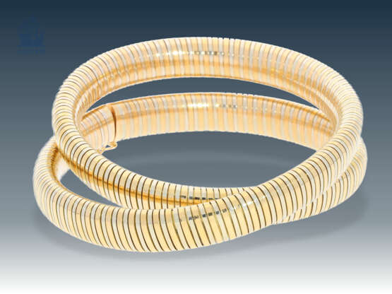 Kette/Collier: luxuriöser, vintage Schlangen-Halsreif im Tubogas-Stil, hervorragende Goldschmiedeanfertigung aus 18K Gold - photo 1