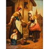 MALER/IN 19. Jahrhundert, "Marktfrau mit Früchten vor dem Haus", - фото 1