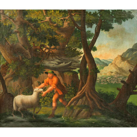 MALER des 18./19. Jahrhundert, "Das verlorene Schaf", - Foto 1
