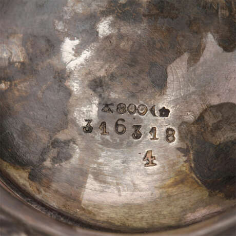 WILKENS 5-tlg. Kaffee-Mokkakern mit Tablett 'Chippendale', 800 und 835 Silber, 20. Jahrhundert - Foto 6