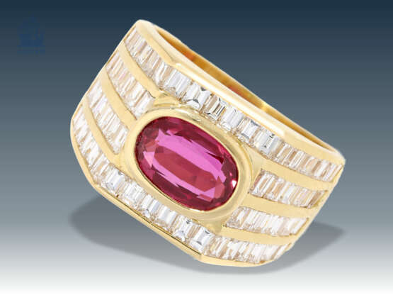 Ring: sehr hochwertiger Rubin/Diamantring in Spitzenqualität - фото 1