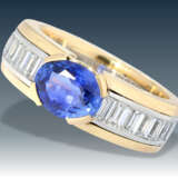 Ring: moderner, ehemals sehr teurer Diamant/Saphir-Goldschmiedering, 18K/Platin, Neupreis ca.7500€ - фото 1