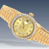 Armbanduhr: luxuriöse vintage Damenuhr Rolex Datejust "Borke" mit Diamantzifferblatt und Brillant-Lünette, 70er Jahre - Foto 1