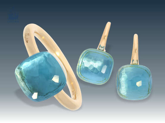 Ohrringe/Ring: hochwertige Topas-Ohrringe und dazugehöriger Ring , Markenschmuck von Pomellato "Nudo Classic London Topas", NP: 5.300€ - photo 1