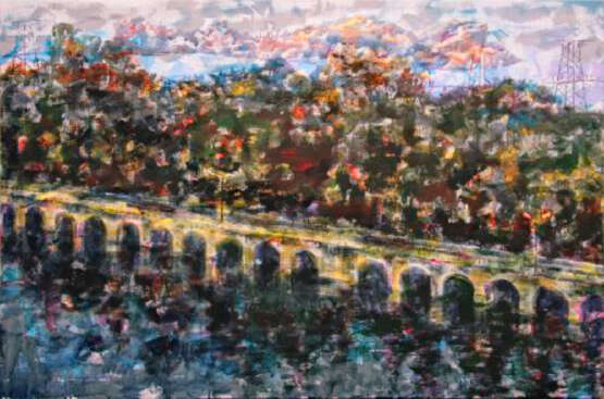 “Way above the River” Canvas Acrylic paint 398 2010 - photo 1
