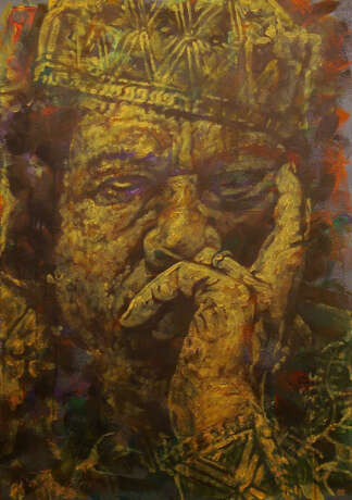 „MUAMMAR AL-GADDAFI. DIE LETZTEN MINUTEN VOR DEM TOD“ Acrylfarbe Modern 2012 - Foto 1