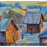 “In the winter” Cardboard Oil paint Impressionist Landscape painting 2015г. - photo 1
