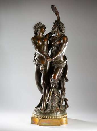 Große Bronze "Baccanal mit Satyr und Nymphe", - photo 1