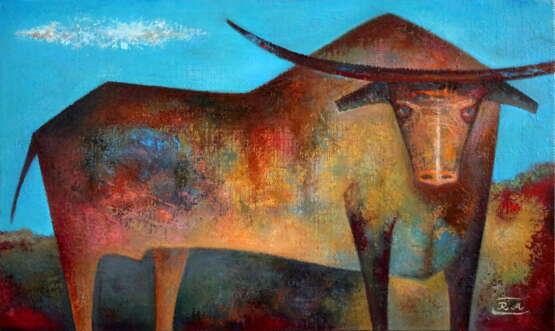 “Bull” Canvas Oil paint Impressionism Animalistic 2018 - photo 1