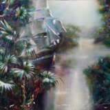 “Tropical motif” Canvas Oil paint Surrealism Landscape painting 2014 - photo 1