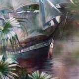 “Tropical motif” Canvas Oil paint Surrealism Landscape painting 2014 - photo 6