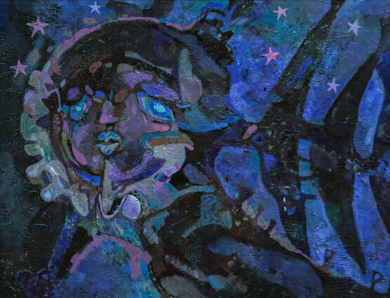 „Nachtflug“ Leinwand Ölfarbe Expressionismus Mythologische Malerei 2016 - Foto 1
