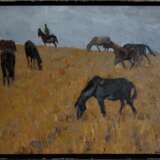 “The painting Horses on the stubble” - photo 1