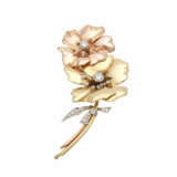 Brosche "Blütenbouquet" mit 2 Diamanten - Foto 3