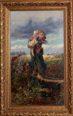 “Copy of painting by K. Makovsky Children running from the storm” - photo 1